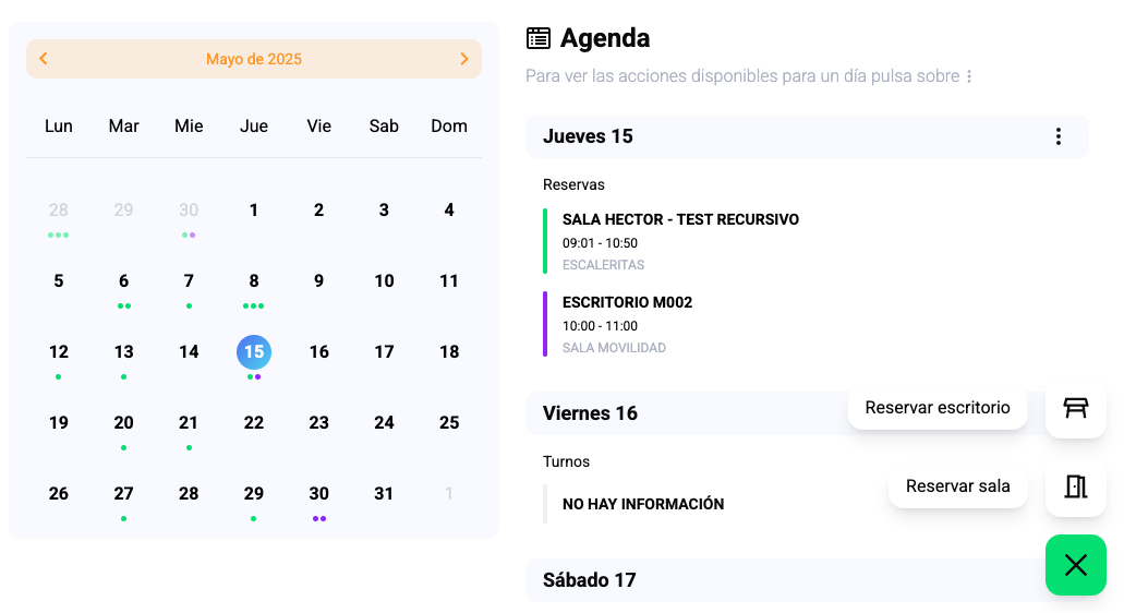 Tu día, sala a sala y puesto a puesto.